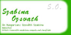szabina ozsvath business card