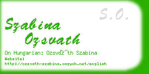 szabina ozsvath business card